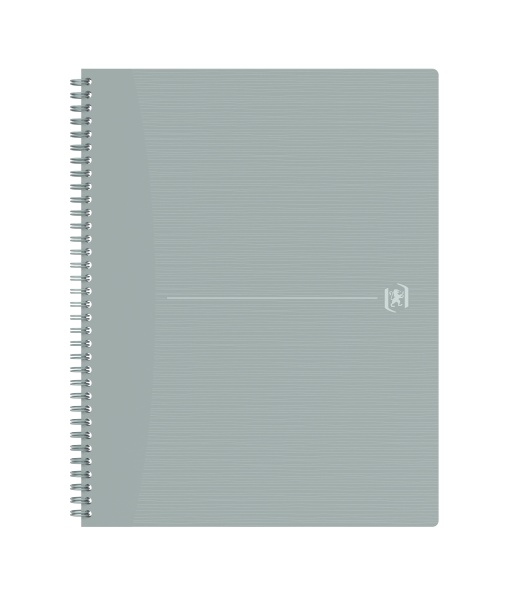 Caiet Oxford Origins, A4+ 70 file, hartie Optik 90g/mp, spira dubla, scribzee, patratele, culoare gri