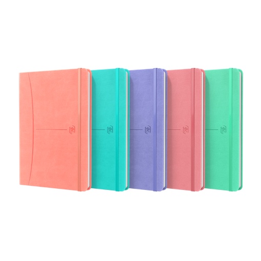 Caiet premium cu elastic Oxford Signature, A5 80 file, hartie Optik 90g/mp, scribzee, dictando, diverse culori pastel