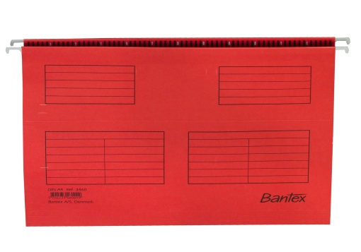 Dosar suspendat simplu Bantex Flex A4, carton 220g/mp, capacitate 100 file, culoare rosu