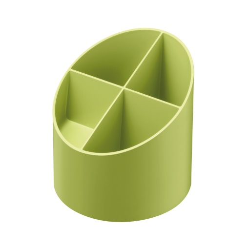 Suport pentru instrumente de scris, plastic reciclat, 4 compartimente, verde, Blue Angel, seria GREENline