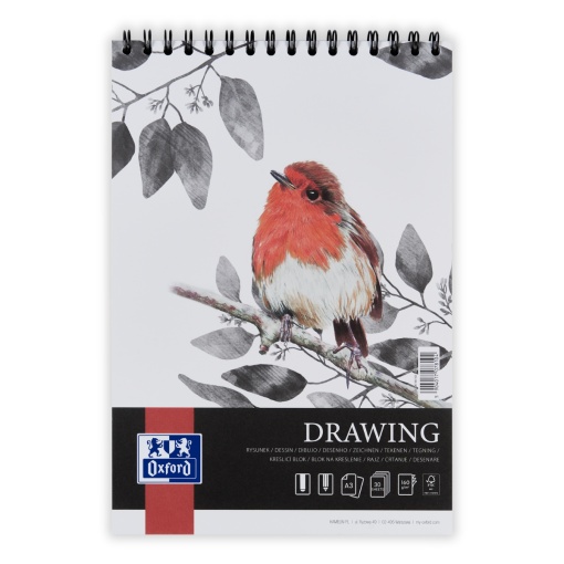 Bloc desen Drawing A3 cu spira dubla, 30 file, hartie 160g/mp, colectia Oxford Artistic