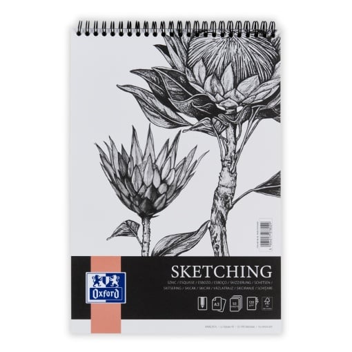 Bloc desen Sketching A3 cu spira dubla, 50 file, hartie 120g/mp, colectia Oxford Artistic