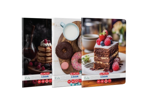Caiet A4 60 file patratele, motiv Cupcakes