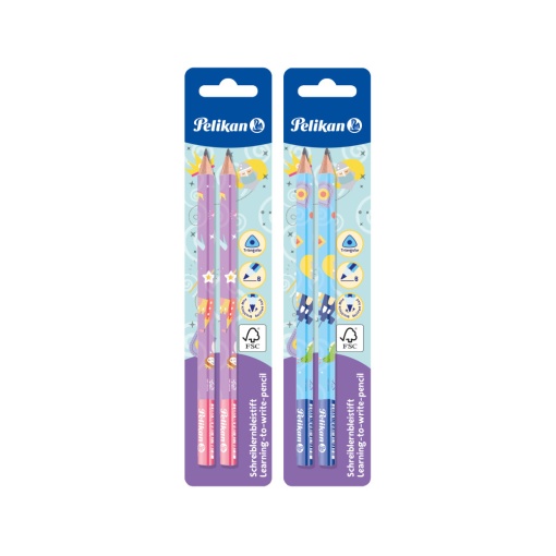 Creion grafit Jumbo, invata-sa-scrii, mina B, set 2