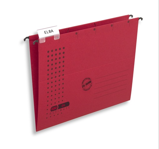 Dosar suspendat simplu Elba Ultimate A4, carton 240g/mp, capacitate 330 file, culoare rosu