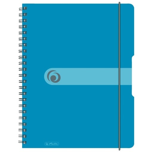 Caiet A4 EOTG cu spira, 80 file, patratele, albastru transparent
