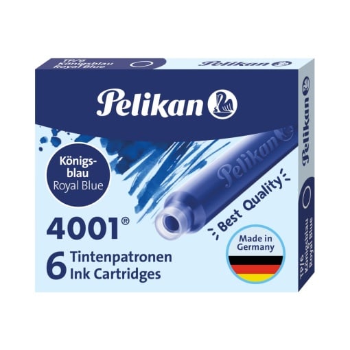 Patroane cerneala 4001, dimensiune standard, culoare albastru royal, set 6
