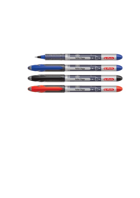 Roller liquid ink Diggy, 0,5 mm, negru, set 12