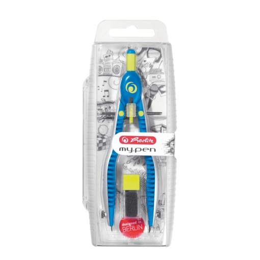 Compas my.pen, albastru inchis/lime