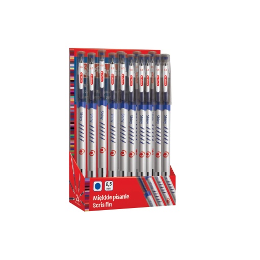 Pix cu gel Shiny, 0,5 mm, albastru, set 24