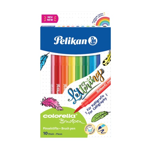 Carioca Colorella Super Brush, varf tip pensula, set 10