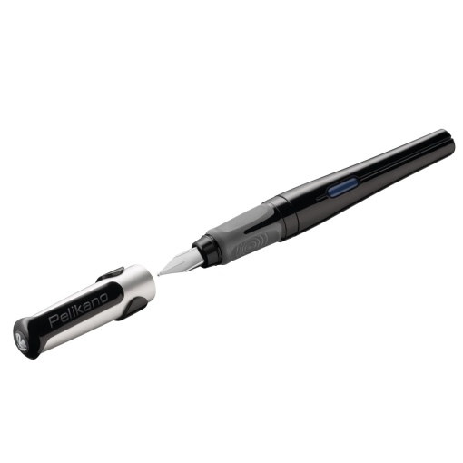 Stilou Pelikano, penita L pentru stangaci, grip ergonomic, culoare negru