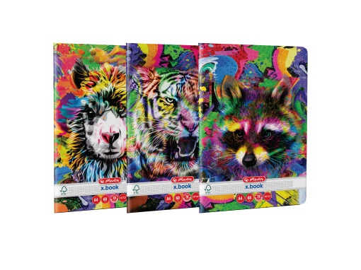 Caiet A4 60 file, patratele, motiv Color Animals
