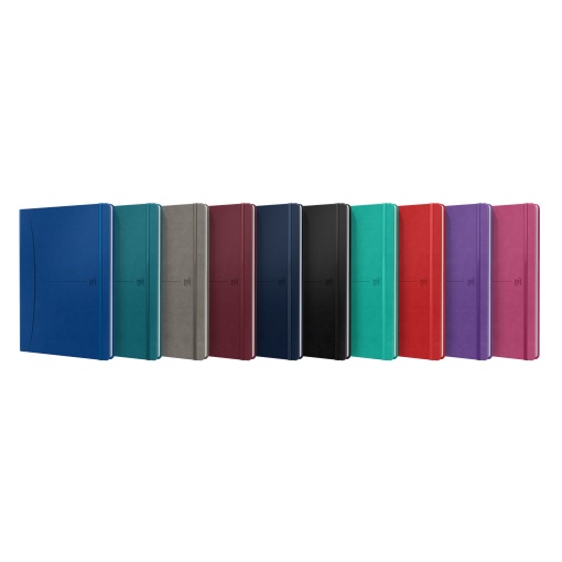 Caiet premium cu elastic Oxford Signature, B5 80 file, hartie Optik 90g/mp, scribzee, dictando, diverse culori