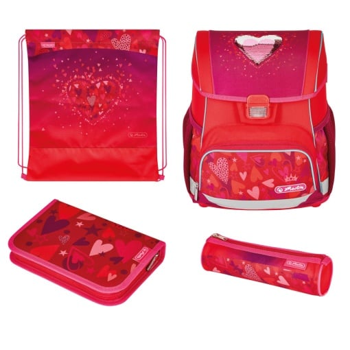 Ghiozdan echipat Loop Plus, motiv Sweet Hearts