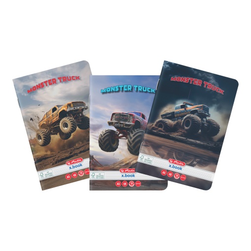 Caiet A5, 48 file, 70g/mp, dictando, colturi rotunjite, motiv Monster Truck