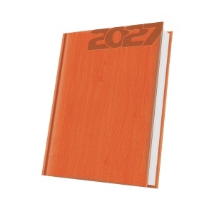 Agenda datata 2027 Premium Deluxe Vivione, format A5, 352 pagini, culoare mandarin cu margine argintie