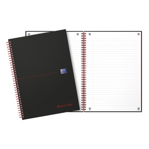 Agenda nedatata Oxford Black n' Red A4 70 file, coperta rigida, spira dubla, scribzee, dictando - Img 2