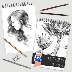 Bloc desen Sketching A4 cu spira dubla, 50 file, hartie 130g/mp, colectia Oxford Artistic - Img 3