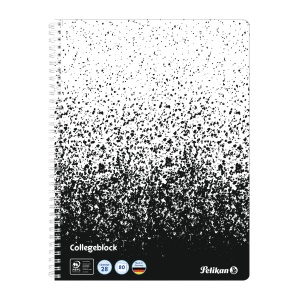 Caiet A4 cu spira, 80 file patratele, Color Edition, culoare alb / negru