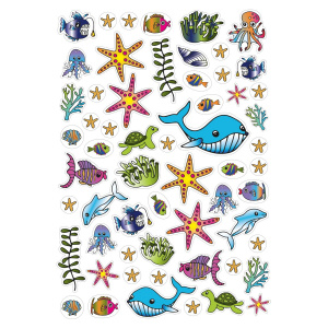 Carte de colorat "Blue Sea", format A4 24 file, include 100 abtibilduri - Img 3