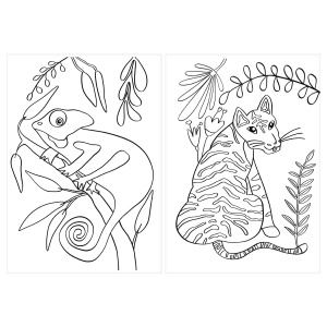 Carte pentru activitati creative cu stickere, motiv Jungle, format A4 32 file, FSC - Img 4