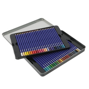 Creioane colorate hexagonale Premium, mina 3.3 mm, set 48 culori, in cutie metalica - Img 2