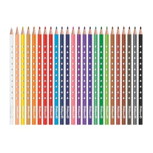 Creioane colorate triunghiulare Silverino, mina 3 mm, set 24 - Img 2