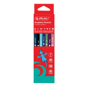 Creion grafit HB rotund Zile Saptamana, mina 2.2 mm, set 7
