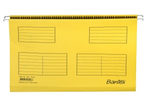 Dosar suspendat simplu Bantex Flex A4, carton 220g/mp, capacitate 100 file, culoare galben