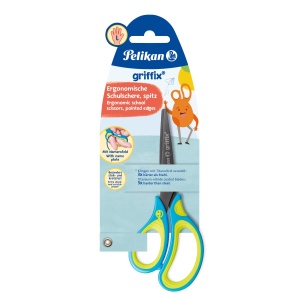 Foarfeca griffix pentru stangaci, neon fresh, varf ascutit, 15 cm - Img 3