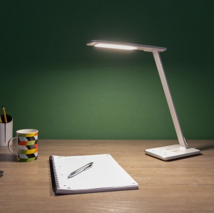 Lampa Unilux LED Jazz pentru birou, comutator tactil, iluminare inteligenta cu senzor, port USB, culoare gri - Img 7