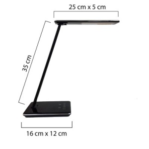 Lampa Unilux LED Linka pentru birou, comutator tactil, port USB, baza de incarcare wireless, culoare negru - Img 10