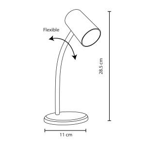Lampa Unilux LED Lou portabila, brat flexibil, comutator tactil, cablu USB tip C/tip A, culoare alb - Img 8