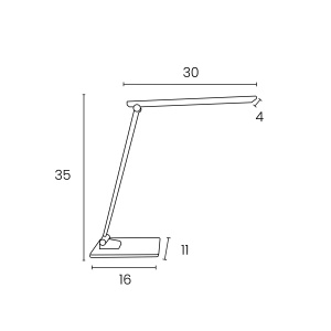 Lampa Unilux LED Popy pliabila pentru birou, comutator tactil, cablu USB detasabil, adaptor 220V, baza sticla 0.8cm, culoare alb - Img 12