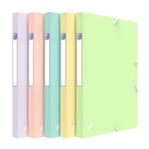 Mapa A4 25mm PP Oxford Urban, cu elastic, mix culori pastel