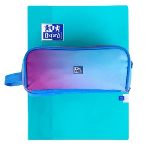 Penar tip etui dreptunghiular Oxford Gradient, albastru / roz - Img 3