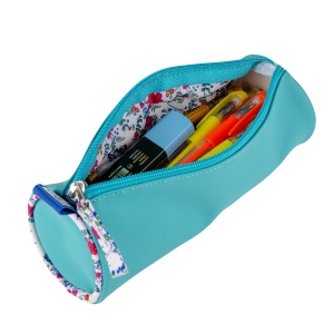 Penar tip etui rotund Oxford Floral Pastel, turcoaz - Img 3