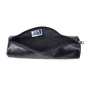 Penar tip etui rotund Oxford, piele, negru - Img 2