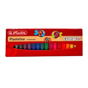 Plastilina, set 16 culori, in cutie de carton