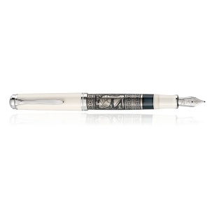Stilou Editie Speciala Toledo® White M910, penita EF aur 18k, manson argint masiv, gravat manual - Img 4