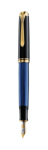 Stilou Souverän® Black Blue M400, penita M aur 14k, accesorii placate aur 24k - Img 4