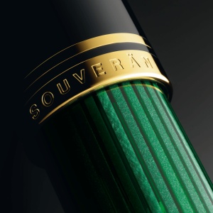 Stilou Souverän® Black Green M400, penita F aur 14k, accesorii placate aur 24k - Img 2