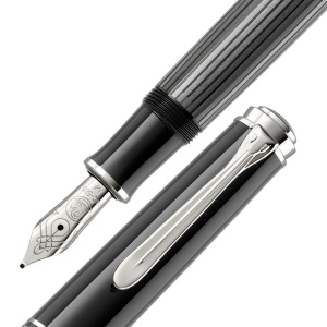 Stilou Souverän® Stresemann M805, penita F aur 18k, accesorii placate paladiu - Img 3
