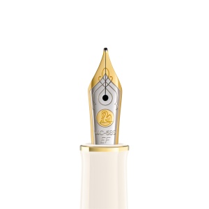 Stilou Souverän® Tortoiseshell White M400, penita EF aur 14k, accesorii placate aur 24k - Img 6