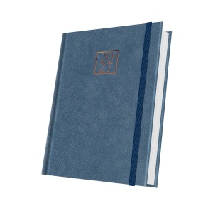Agenda datata 2027 Premium Deluxe Bolgheri, format A5, 352 pagini, culoare albastru denim