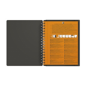 Agenda organizator Oxford International Meeting Book, A5+ 80 file, hartie Optik 90g/mp, spira dubla, scribzee, patratele, culoare gri - Img 4