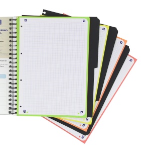 Agenda organizator Oxford Touch Project Book, A4+ 120 file, hartie Optik 90g/mp, spira dubla, scribzee, whiteboard si separatoare repozitionabile, bordo - Img 3