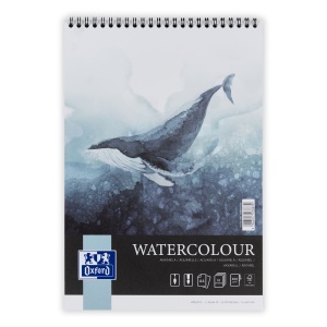 Bloc desen Watercolour A4 cu spira dubla, 10 file, hartie 300g/mp, colectia Oxford Artistic - Img 1