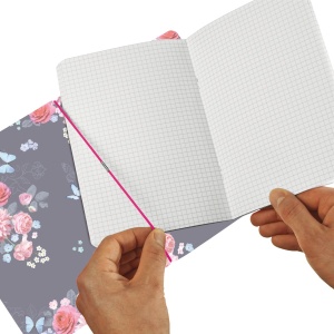 Caiet my.book flex A4, 2x40 file, dictando+patratele, motiv Ladylike Flowers - Img 3